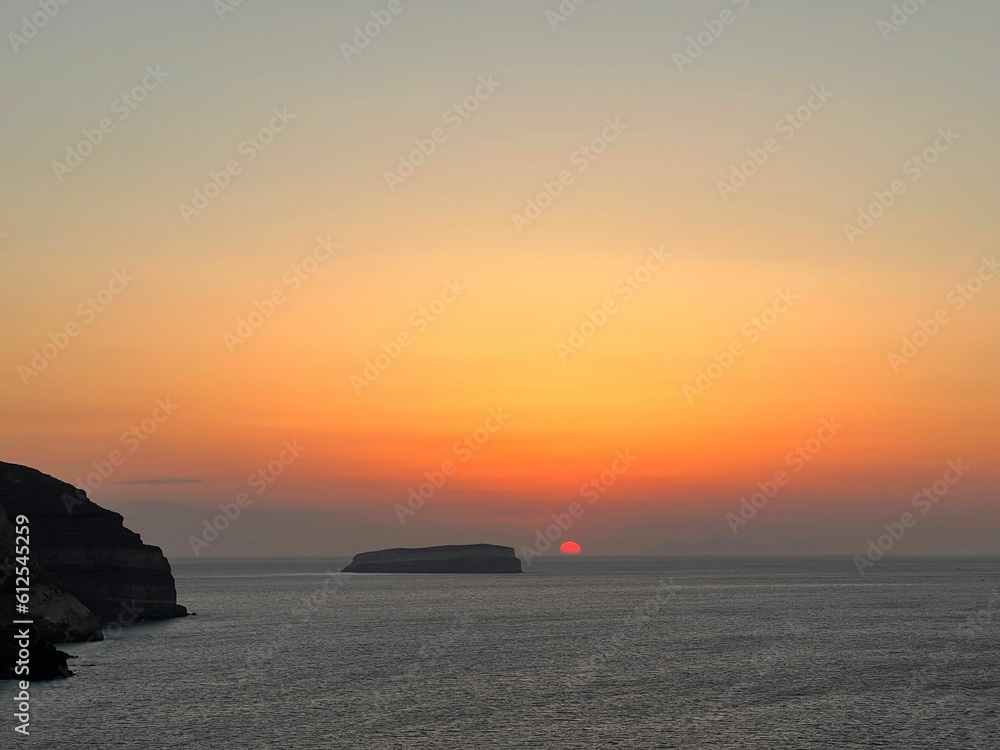 Sunset on the Coast of Santorini