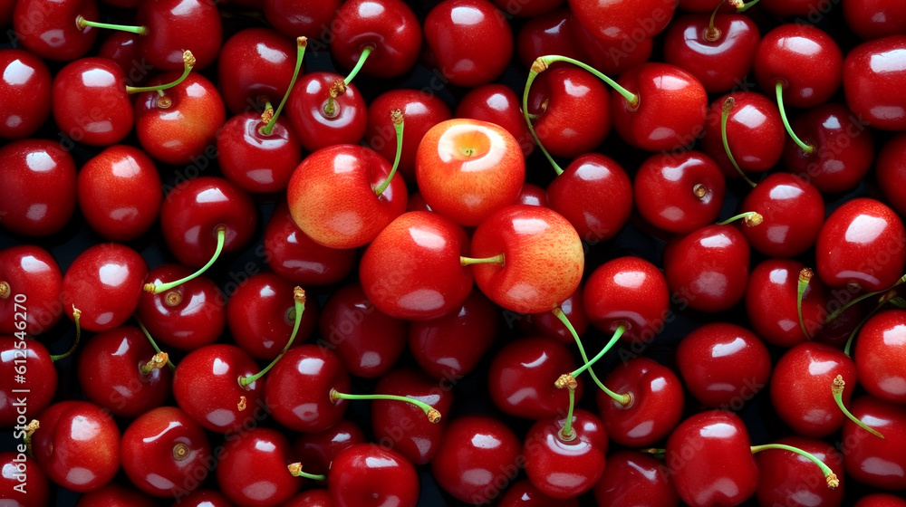 background with cherries. Generative Ai. background with cherries. Generative Ai.