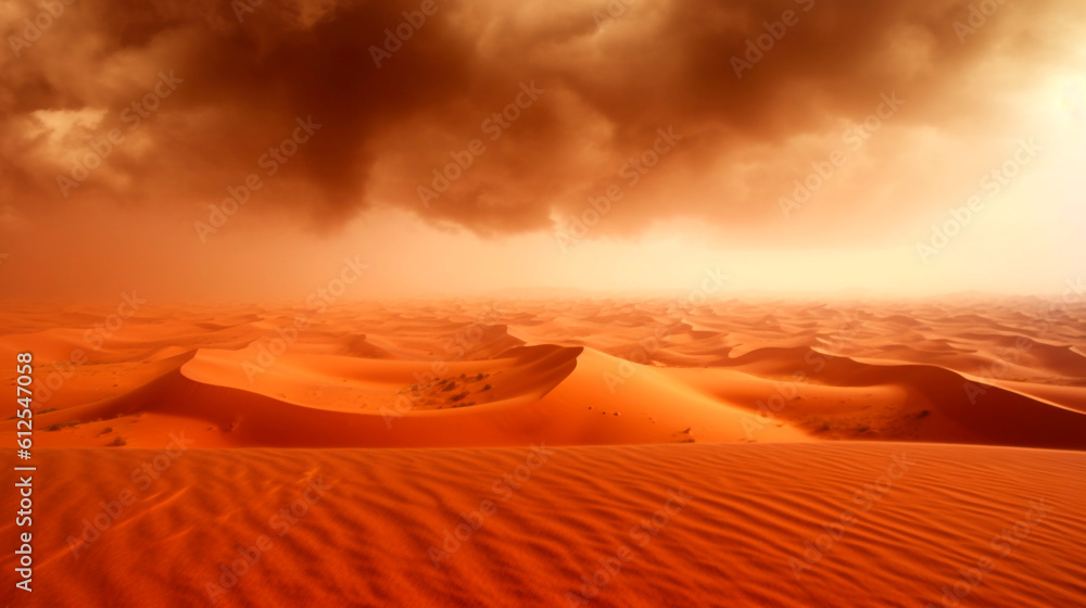 sandstorm in the desert. Africa. Generative Ai. 