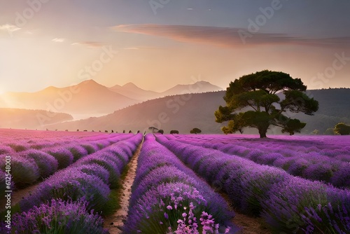 lavender field at sunset