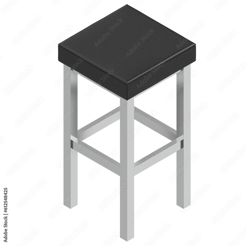 3D rendering illustration of a tall bar stool 3D rendering illustration of a tall bar stool