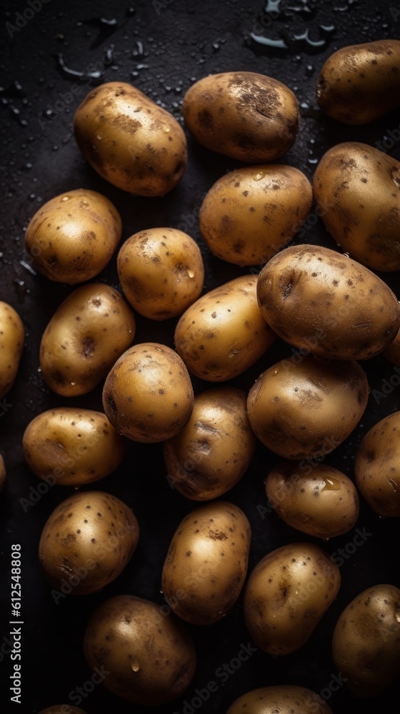 Fresh Organic Potatoes Vegetable Photorealistic Vertical Background. Healthy Vegetarian Diet. Ai Generated Lifelike Background with Delicious Juicy Potatoes Vegetable. Generative AI Fresh Organic Potatoes Vegetable Photorealistic Vertical Background. Healthy Vegetarian Diet. Ai Generated Lifelike Background with Delicious Juicy Potatoes Vegetable. Generative AI