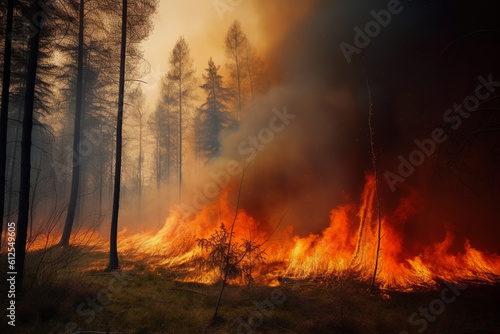 Forest fire. AI generated image. © Boadicea