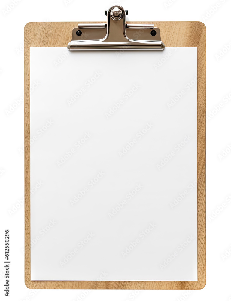 a clipboard with blank white paper isolated on transparent background Generative AI a clipboard with blank white paper isolated on transparent background Generative AI