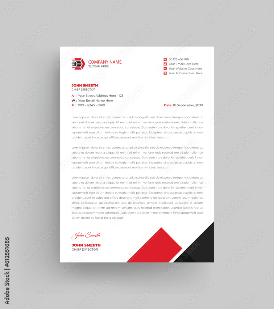 Moving Service Letterhead Design Template Modern Business Letterhead Design Template, Abstract Letterhead Design, Letterhead Template, - vector