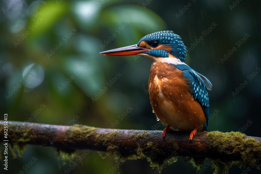 Fototapeta premium Kingfisher bird sitting on a branch