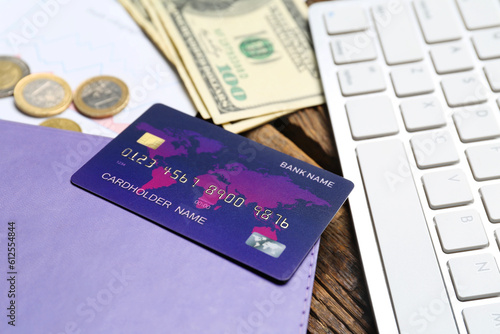Credit cards with money and...