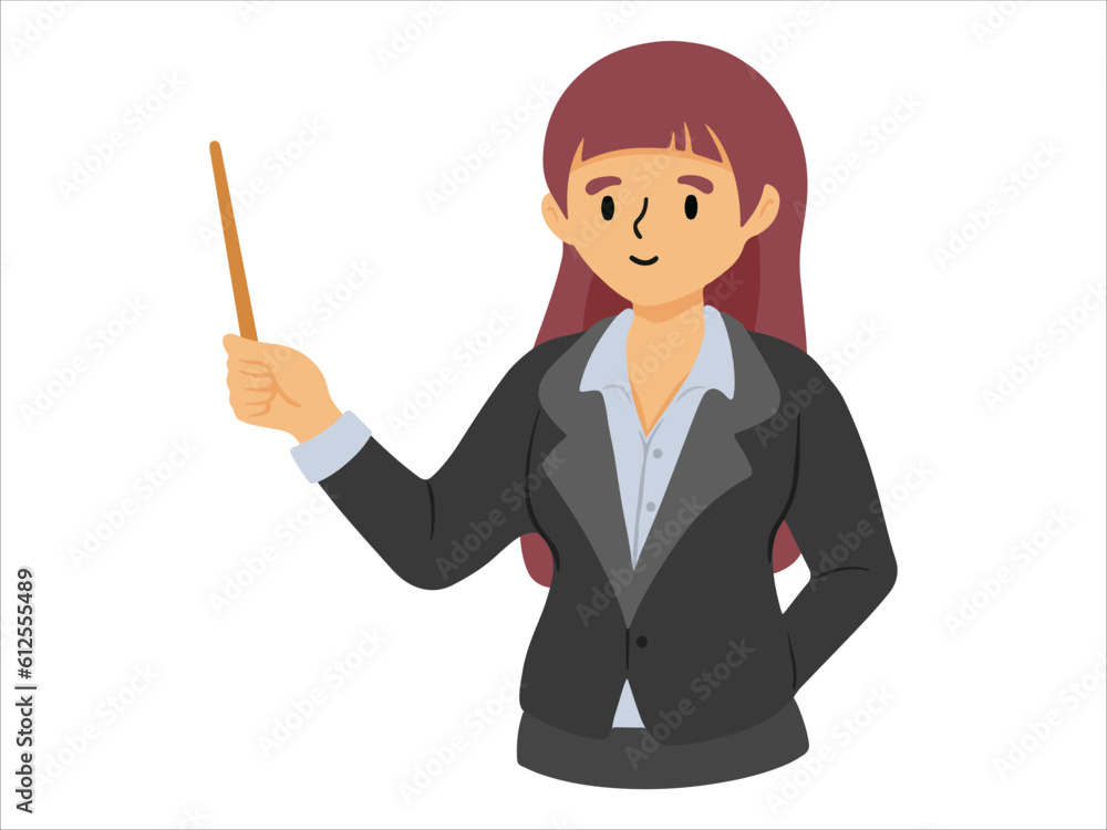 Presentation character Business woman wearing uniform Presentation character Business woman wearing uniform