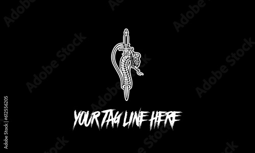 Vector of a knife icon with a tag line isolated on a black background