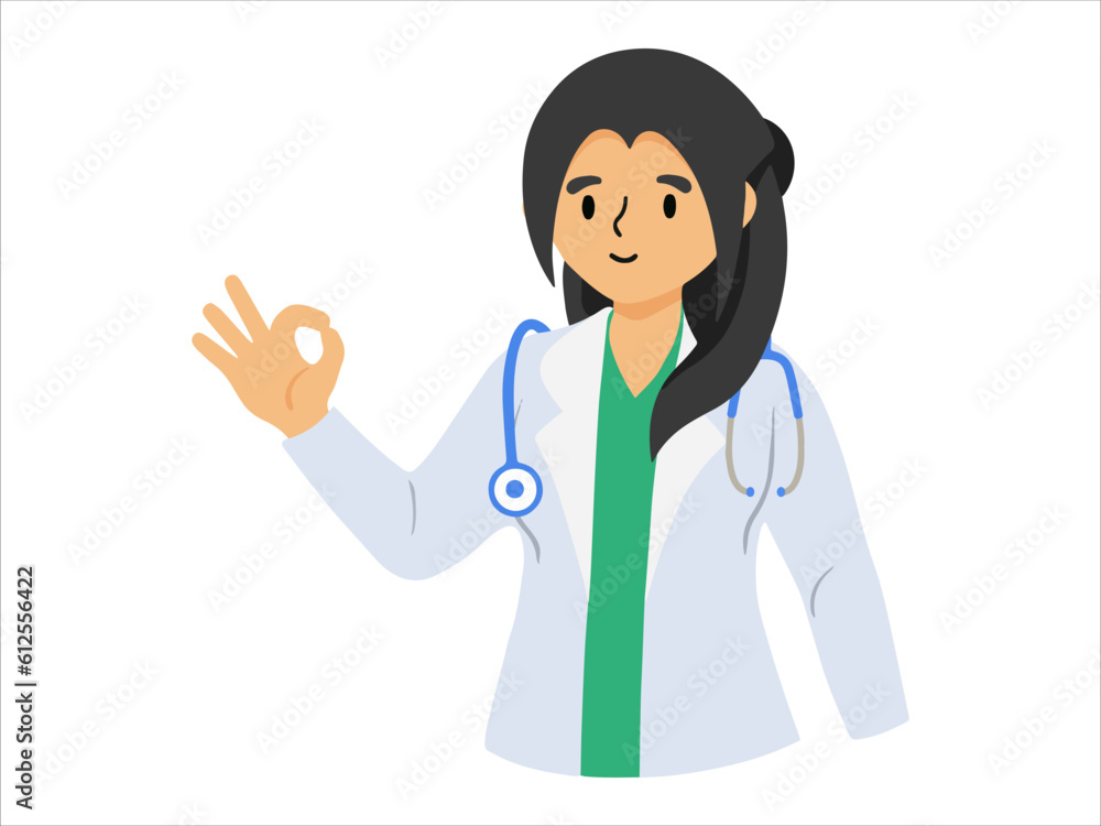 Doctor character wearing uniform Illustration Doctor character wearing uniform Illustration