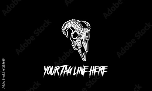 Vector design of a creative minimalistic patchwork tattoo with copy space on a dark background