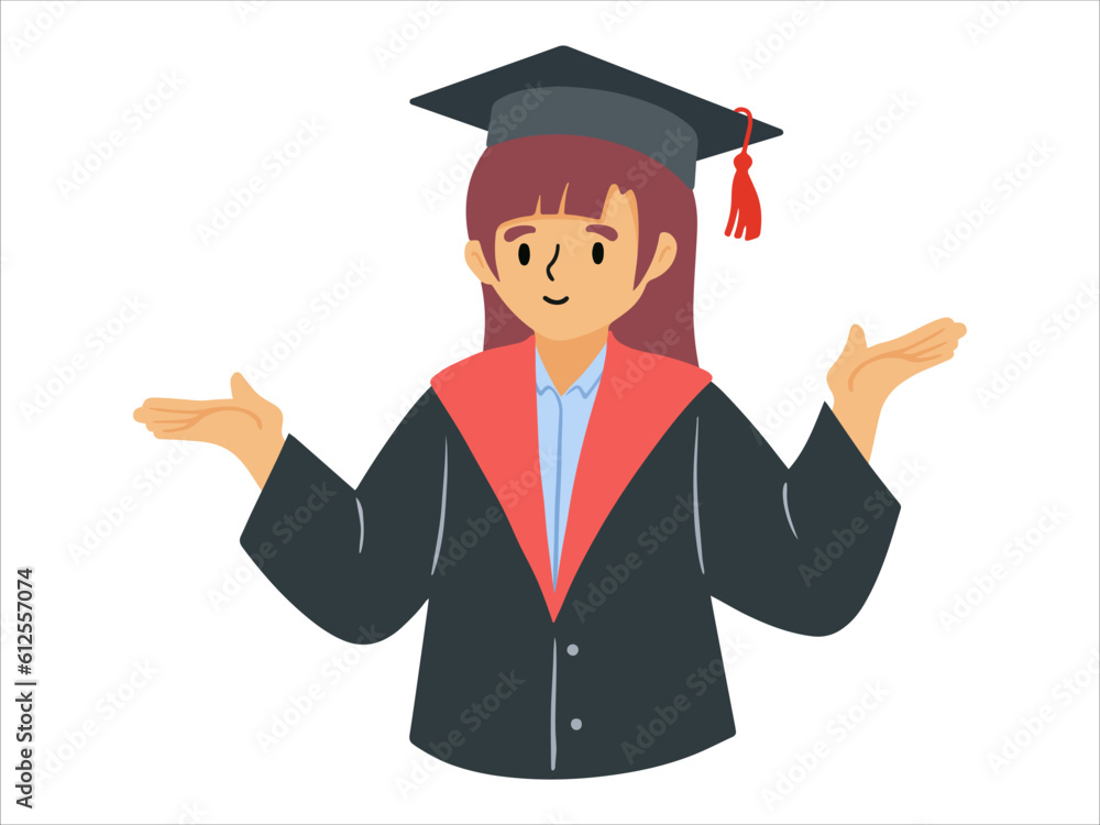 Presentation character Graduation wearing toga uniform
Presentation character Graduation wearing toga uniform