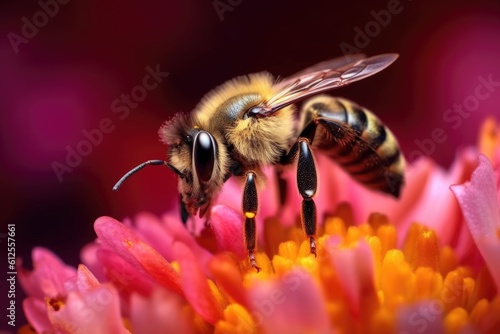 Close-up bee images. Generative AI © Royal Ability