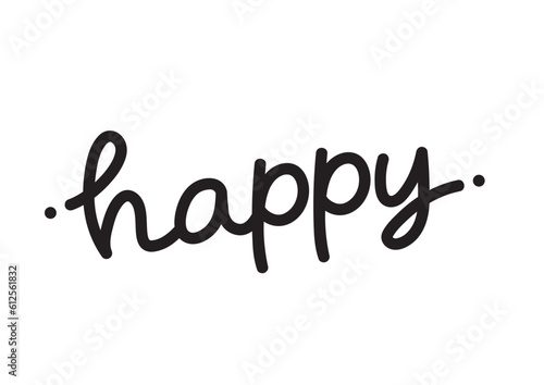 かわいい筆記体の文字 happy