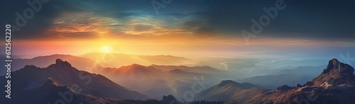 a mountain top, a breathtaking sunrise unfolds before your eyes, filling the sky with a symphony of colors