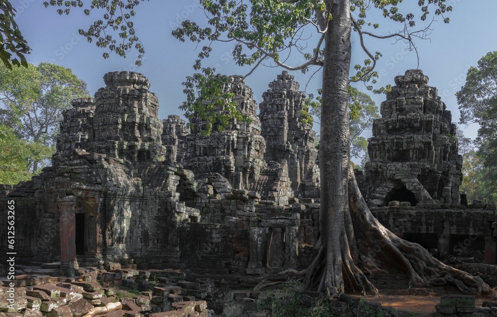 Beautiful shot of the Banteay Kdei Temple at Angkor Wat temple complex in Cambodia
