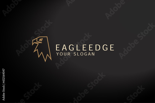 Eagle edge logo design stock vector black silhouette