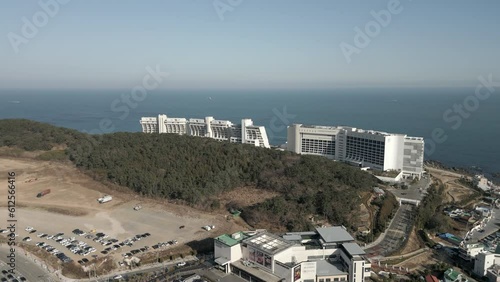 Aerial view of the tourism Complex OSIRIA in GIJANG, Busan, South Korea by the Sea of Japan photo