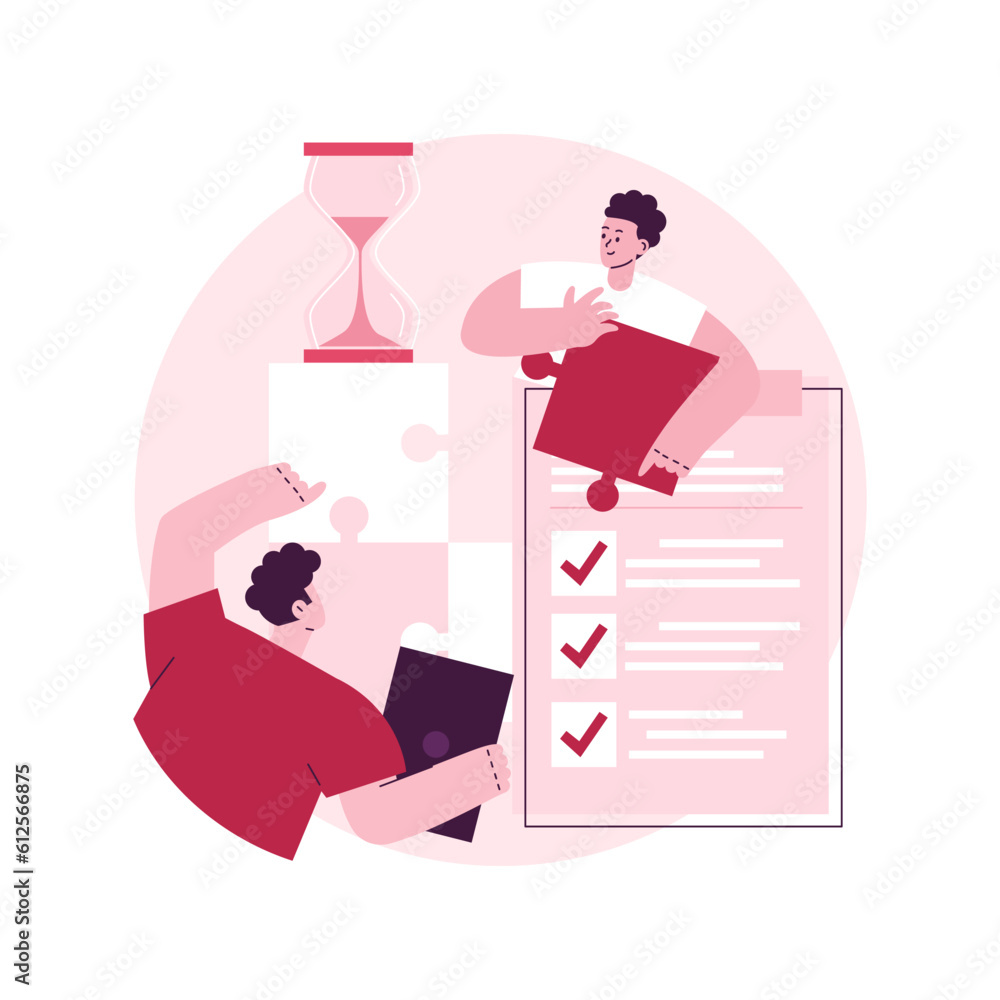Project delivery abstract concept vector illustration. Project planning, successful management, time and budget, customer expectations, helpdesk software, task requirements abstract metaphor.