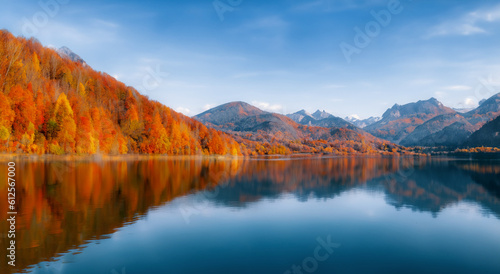 beautiful fairytale landscape in a sunset