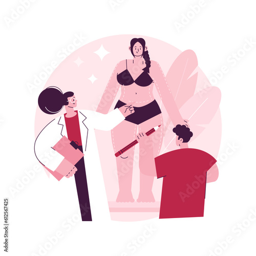 Body contouring abstract concept vector illustration. Non surgical plastic body correction, contouring technology, reduction, aesthetic treatment service, non invasive procedure abstract metaphor.