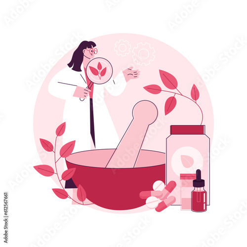 Homeopathy abstract concept vector illustration. Homeopathic medicine, alternative treatment, holistic approach, homeopathy method, natural drug, naturopathic healthcare service abstract metaphor. photo