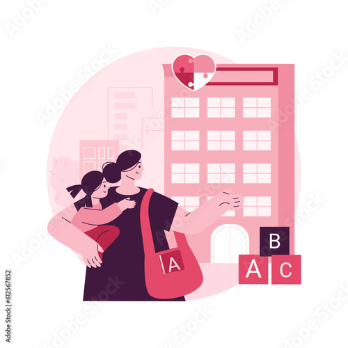 Autism center abstract concept vector illustration. Learning disability center, treatment of autism spectrum disorder, kids with special needs help, children development issue abstract metaphor.