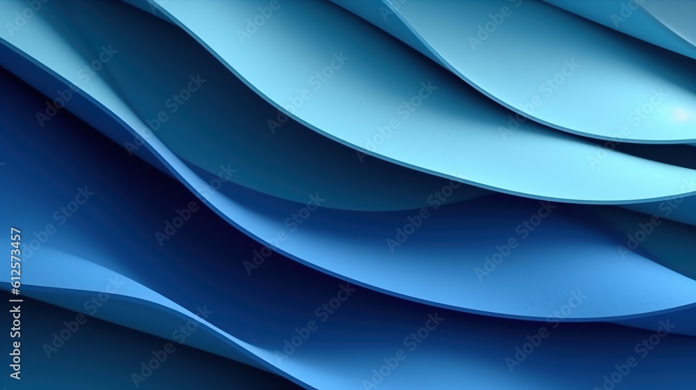Fototapeta premium Abstract paper gradient blue background A professional generative AI