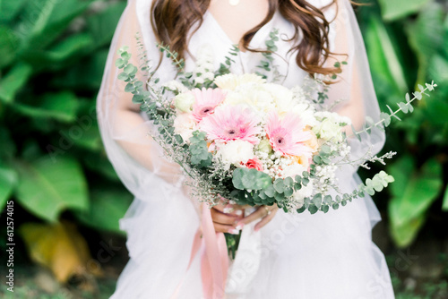 bride with bouquet