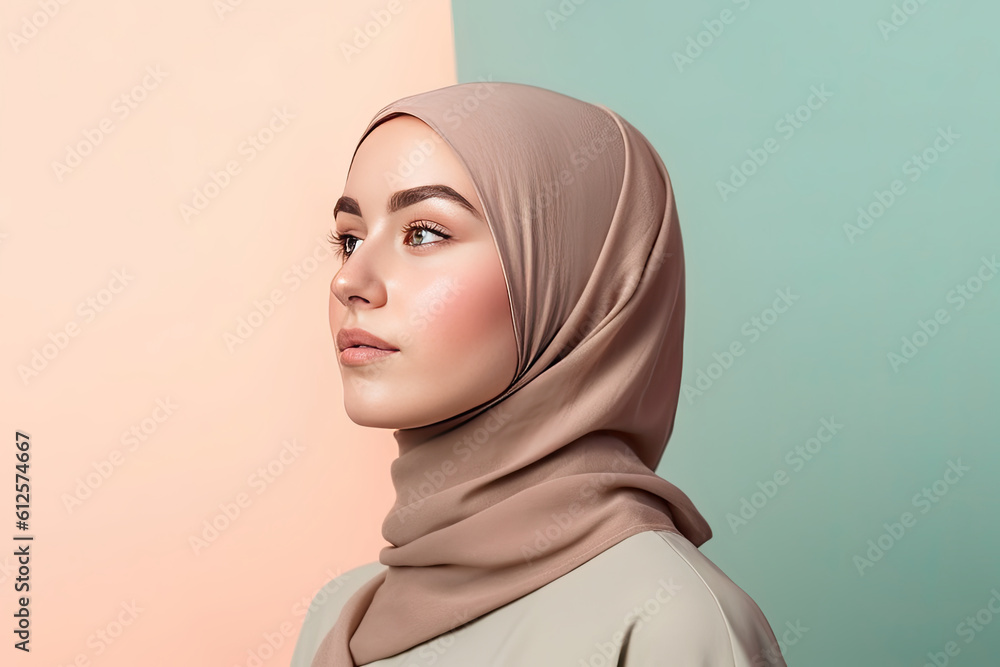 woman with hijab. Generative AI woman with hijab. Generative AI