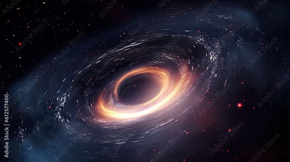 Illustration representing a black hole - AI generated image.