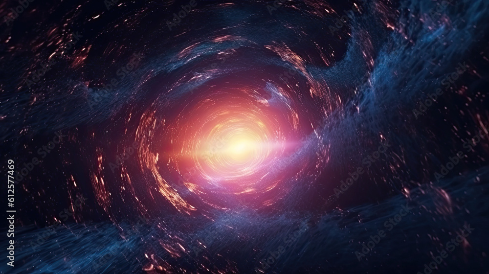 Illustration representing a black hole - AI generated image.