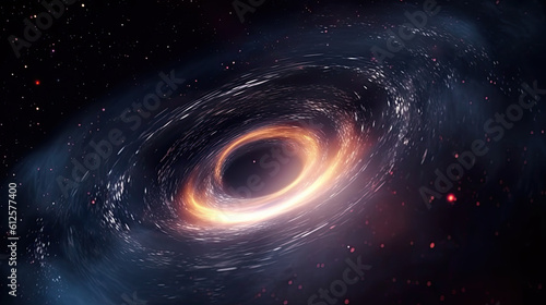 Illustration representing a black hole - AI generated image.