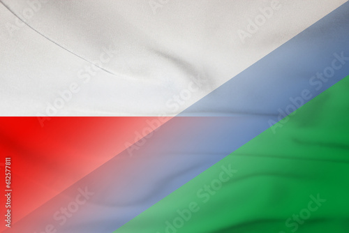 Poland and Lesotho official flag international contract LSO POL
