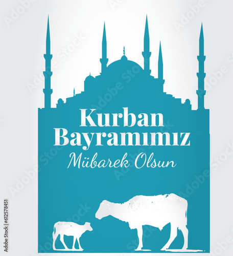 Kurban bayrami. Feast of the Sacrifice Greeting. 