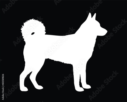 East-siberian Laika Dog Vector Silhouette
