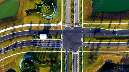 Photos Drone shot of the Roadway Intersection at Mirada, San Antonio, Florida, USA