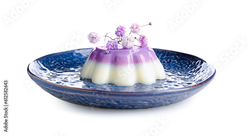 Plate of panna cotta with b...
