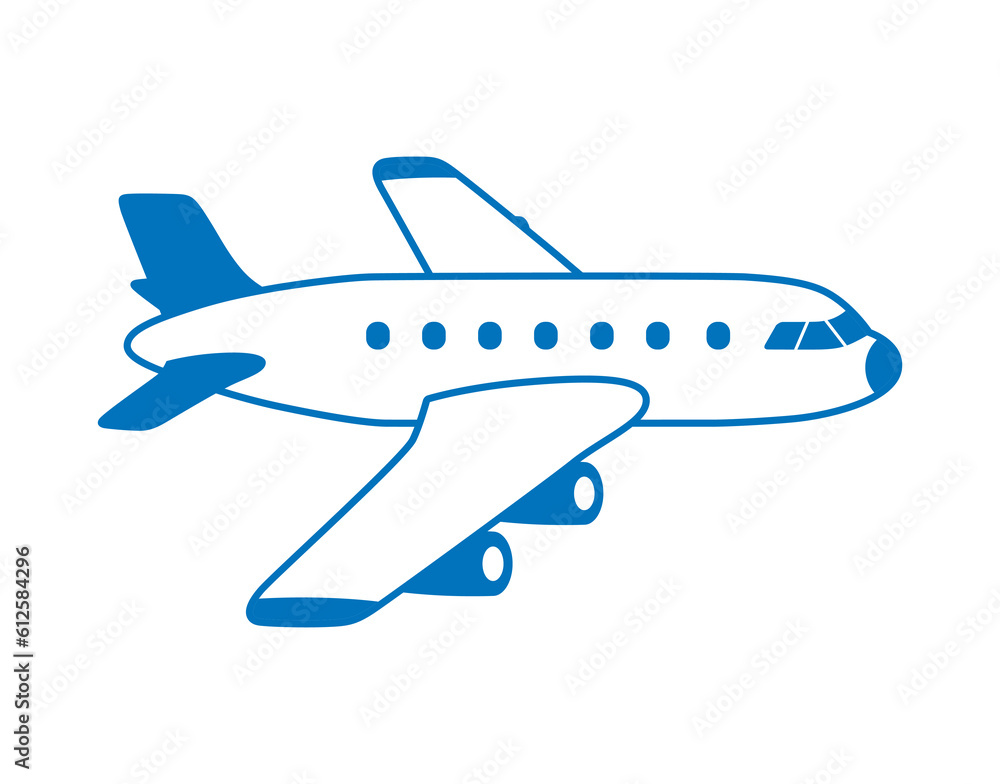 Passenger airplane isolated vector illustration