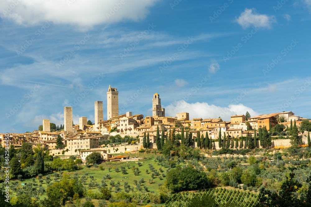 Beautiful shot of San Gimignano, an Italian hill town in Tuscany, southwest of Florence