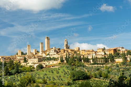 Beautiful shot of San Gimignano, an Italian hill town in Tuscany, southwest of Florence