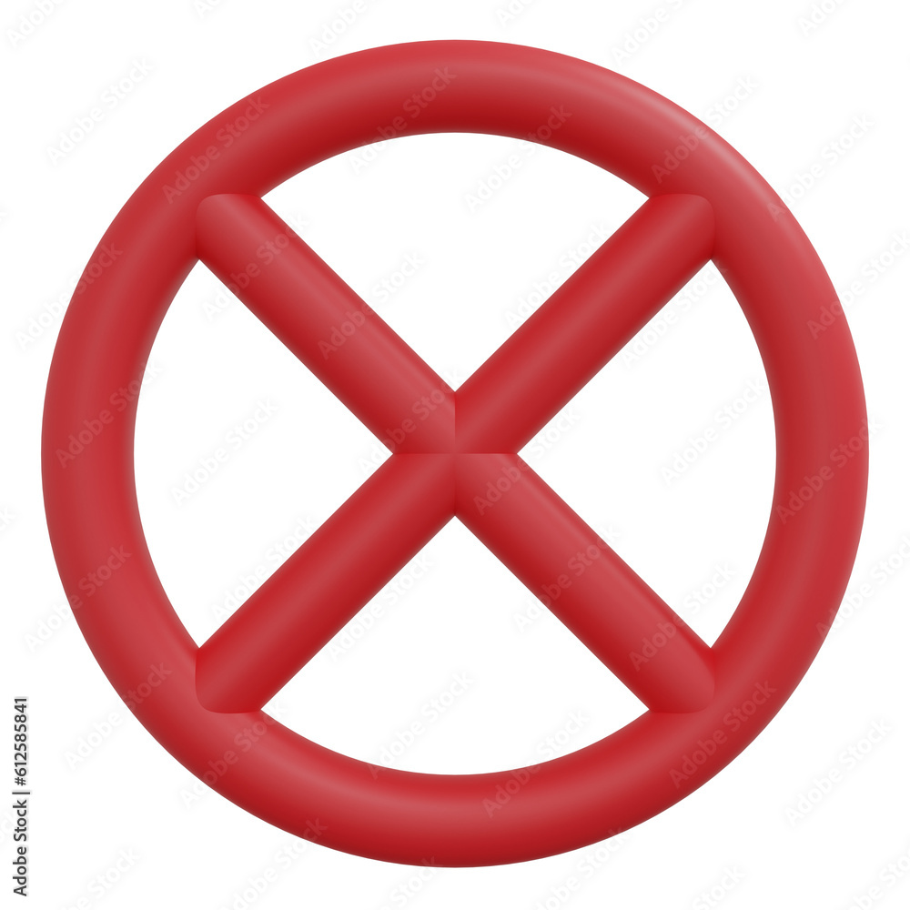 Fototapeta premium 3D red cross sign isolated.