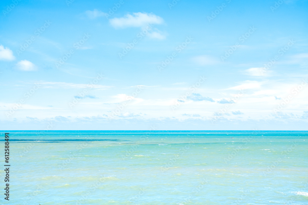 Nature landscape view of Sea blue seascape with clear horizon line and sky. Thailand sea