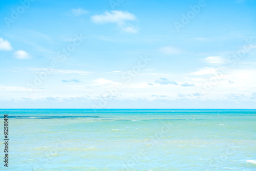 Nature landscape view of Sea blue seascape with clear horizon line and sky. Thailand sea © ISENGARD