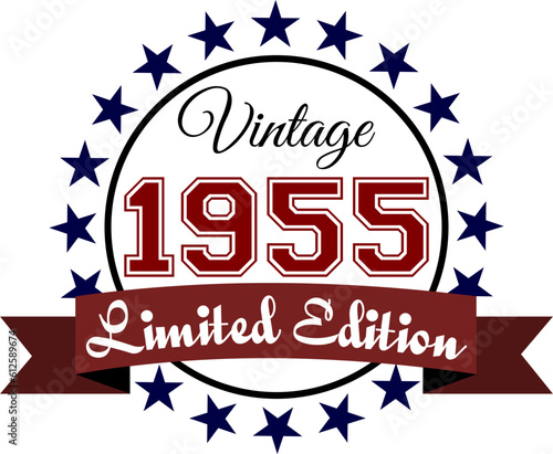 Vintage 1955, Limited Edition Vector Graphic for Birthday, T-shirts, Prints, Invitations, and More
