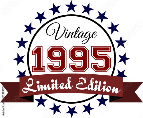 Vintage 1995, Limited Edition Vector Graphic for Birthday, T-shirts, Prints, Invitations, and More