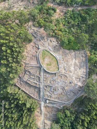 Beautiful aerial view of the Castro of Monte Mozinho in Portugal photo