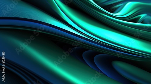 Abstract teal futuristic banner A professional 3d render generative AI