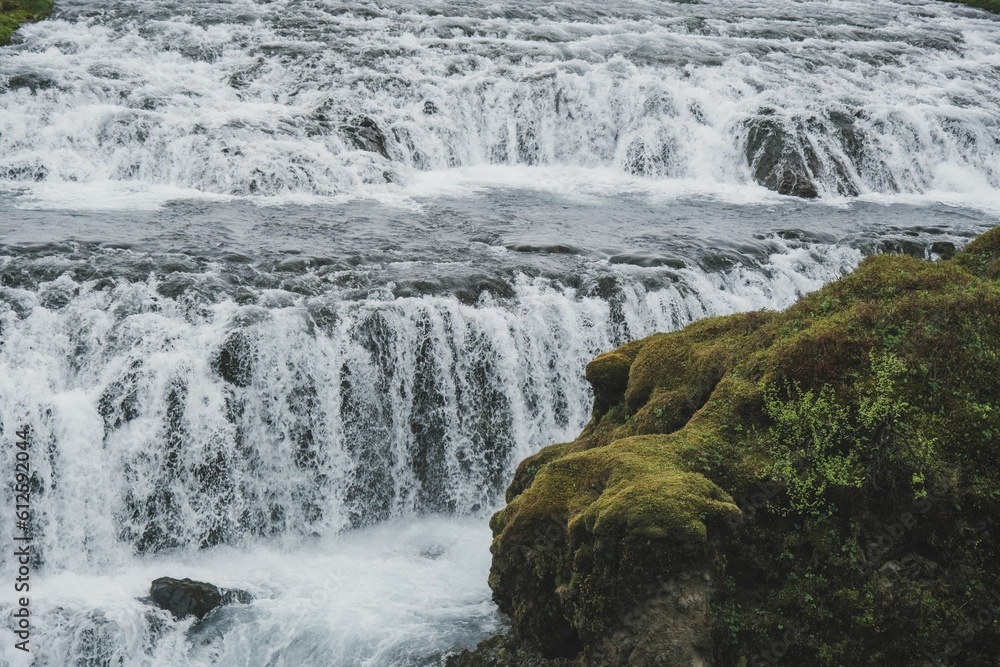 Beautiful stream of Skogafoss waterfall in Iceland Beautiful stream of Skogafoss waterfall in Iceland