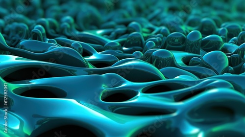 Abstract teal futuristic banner A professional 3d render generative AI